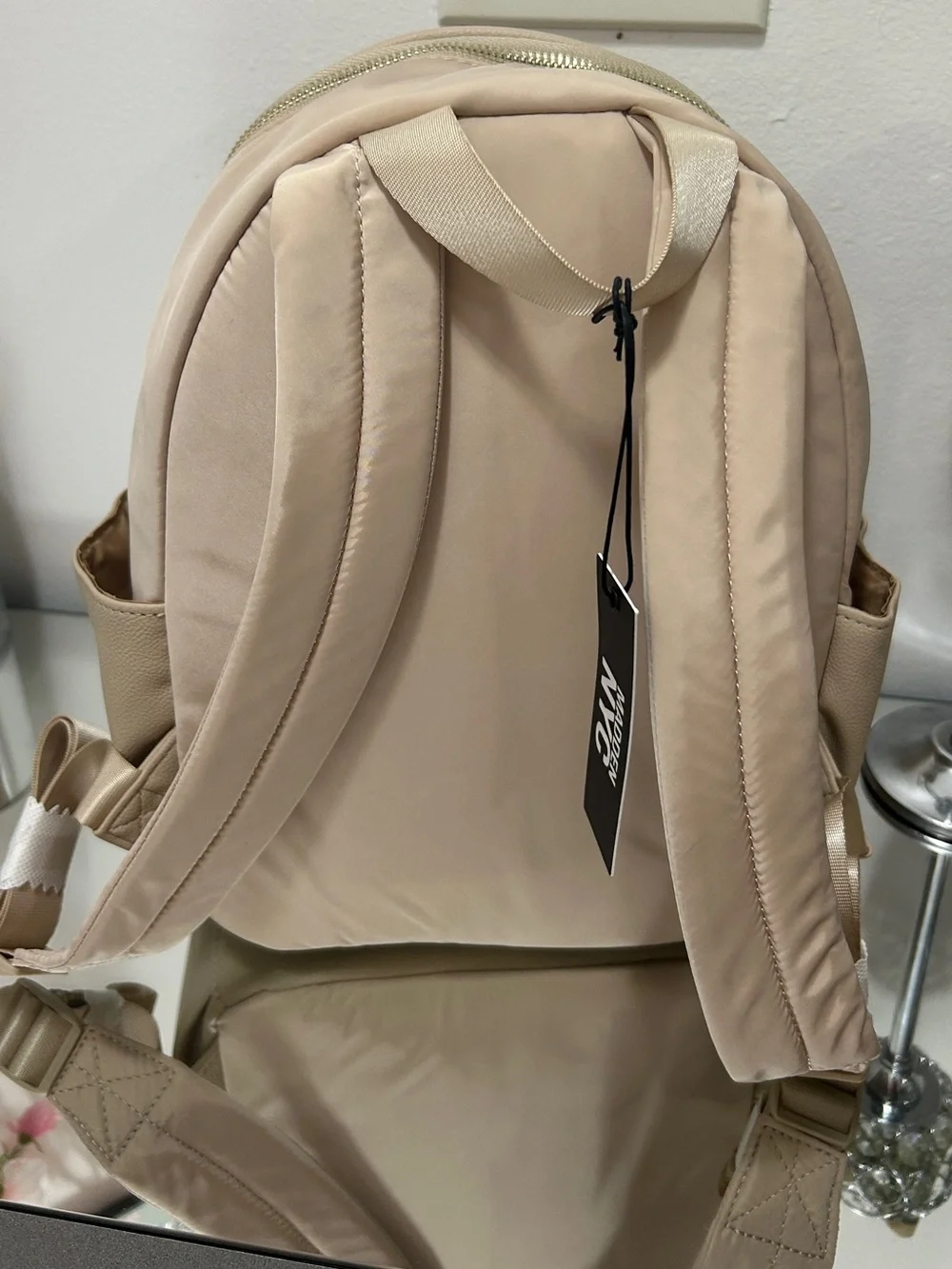 Madden NYC Mini Backpack Beige Taupe Gold Hardware NWT